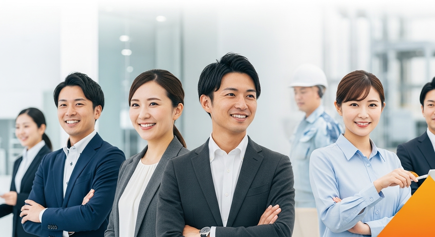 プロフェッショナルなスタッフが会議している画像